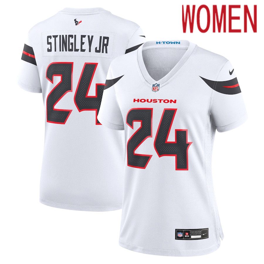 Women Houston Texans #24 Derek Stingley Jr. Nike White Game NFL Jersey